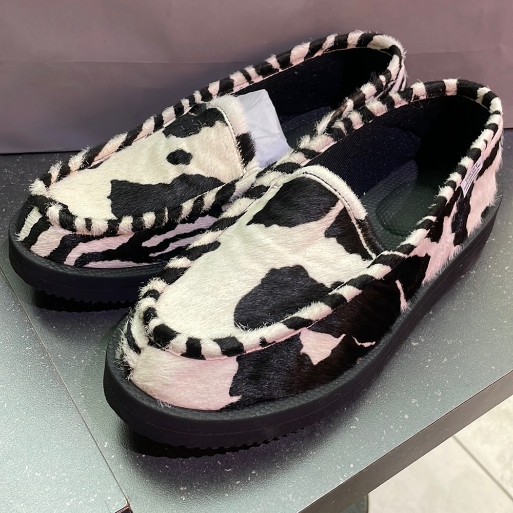 Suicoke Calf Hair Zebra Print Loafers